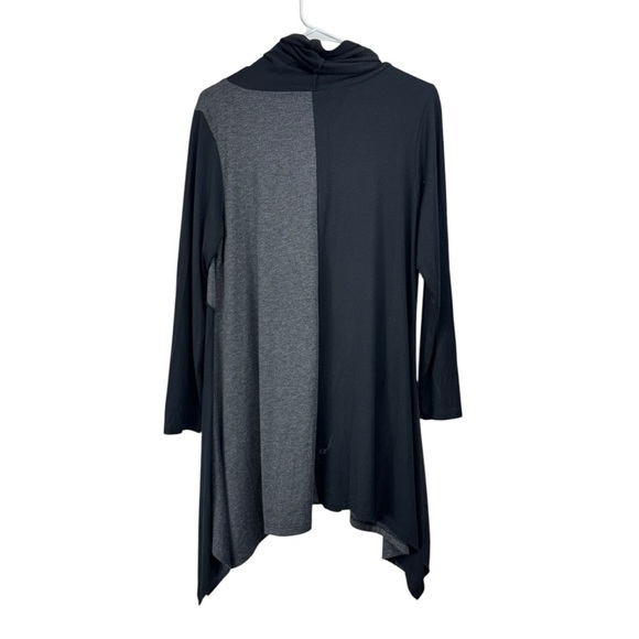 Comfy USA Size Medium Colorblock Scarf Hem Asymmetric Tunic Top Lagenlook - Picture 2 of 5